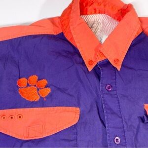 Clemson Tigers Columbia PFG Fishing Short Sleeve XXL Tag Missing Orange Purple